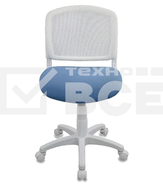 Кресло детское Бюрократ CH-W296NX/26-24 TW-15 белый, спинка сетка, сиденье голубой 26-24