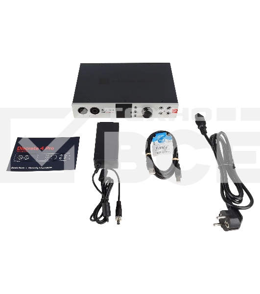 Аудиоинтерфейс Antelope Audio Discrete 4 Pro Synergy Core 24 бит/192 кГц, 14x20, аналоговые входы: 4, линейные выходы: 4, микрофонные предусилители: 4 Discrete Class-A, ADAT I/O (8 входов/8 выходов),S/PDIF I/O (2 входа/2 выхода), Word Clock: 2