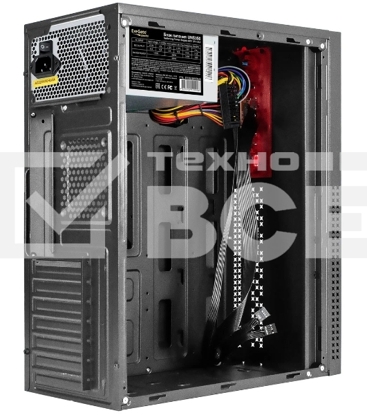 Компьютерный корпус Miditower ExeGate AA-443U-UNS350 (ATX, БП UNS350 с вент. 12см, 2хUSB+1хUSB 3.0+HD Audio, черный)