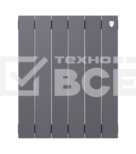 Радиатор биметаллический Royal Thermo PianoForte 500 серебристый - 6 секц.