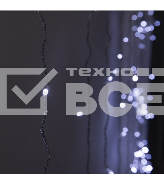 Гирлянда светод. Funray Занавес CL-320W, 3x2,5м,320LED,хол.белый,прозрачный шн. 2,5м,220в,IP20,контр