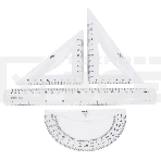 Набор линеек Deli Pioneer EG00412, пластик, прозрачный, в комплекте: линейка 20 см/треугольник 2 шт/транспортир, европодвес, фото2