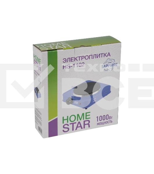 Плита настольная электрическая Homestar HS-1102, 1 конф. сапфир, блин 1000 Вт