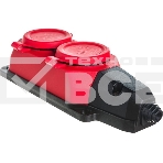 Колодка каучуковая ЭРА с/з 2 гн 16A IP44 красная (12/120/720), фото5