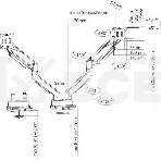 Кронштейн для мониторов Ultramounts UM718 серый 17'-35' макс.15кг крепление к столешнице поворот и наклон, фото2