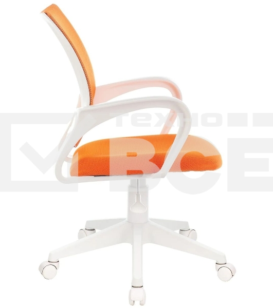 Кресло компьютерное Бюрократ CH-W695NLT TW-38-3 TW-96-1 оранжевый, сетка/ткань, крестовина пластик, пластик белый