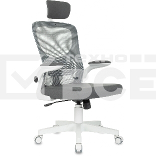 Кресло компьютерное Бюрократ ASTER NH-W TW-04 Neo Grey темно-серый, сетка/ткань, с подголов. крестов. пластик, пластик белый