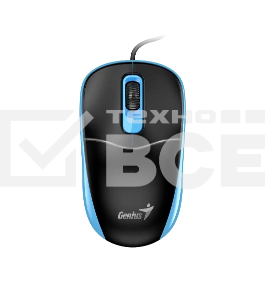 Мышь проводная Genius DX-111 черно-синий, 1200 dpi, USB, кнопки - 3
