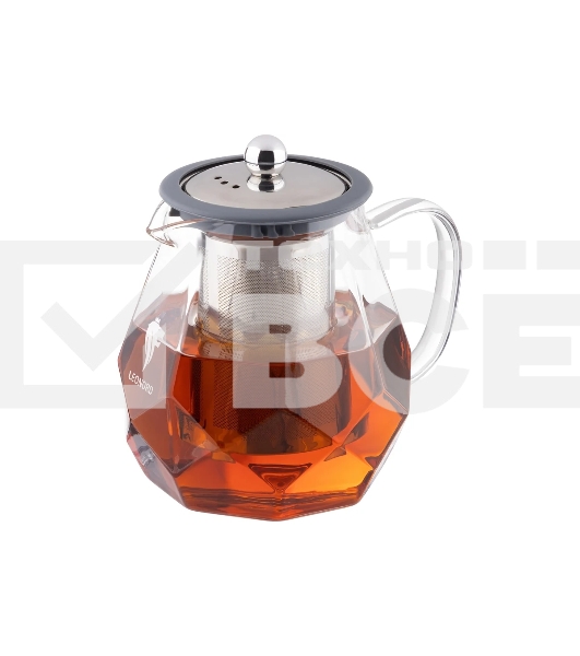 Чайник заварочный LEONORD AROMA, 820 мл из боросиликатного стекла, корпус с гранями (106791)