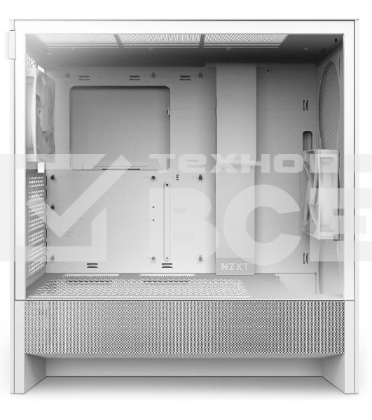 Компьютерный корпус без блока питания NZXT H5 Flow (2024), Midi-Tower, TG, 2x120мм, 1xUSB-A 3.2 + 1xUSB-C 3.2, E-ATX, ATX, mATX, mITX белый