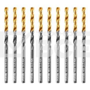 Сверло по металлу Denzel 3,5 мм, HSS-Tin, Golden Tip, 10 шт.