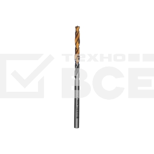 Сверло спиральное по металлу Denzel 4 x 75мм, Р6М5, Golden Tip, многогранная заточка