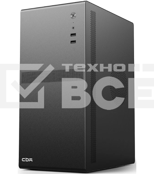 Компьютчерный корпус CBR mATX Minitower V201, без БП, 2хUSB 2.0, HD Audio+Mic, черный PCC-MATX-V201-WPSU