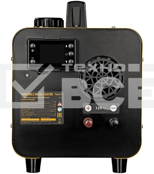 Дизельная тепловая портативная пушка Denzel Flame-5, 5кВт, 300м3/ч, непр.наг., циф. терм.