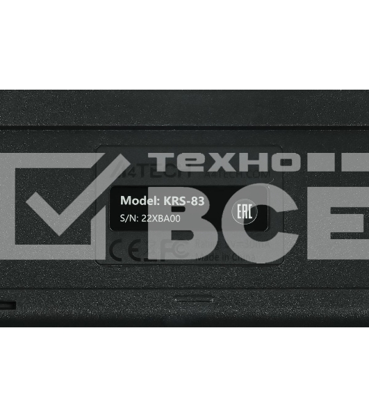 Комплект клавиатура+мышь A4Tech KRS-8372 проводной, USB, 1200 DPI, чёрный