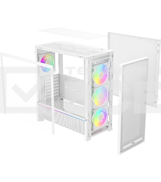 Корпус Ocypus Delta C70 WH ARGB, Midi-Tower, белый, 4 x 120 мм