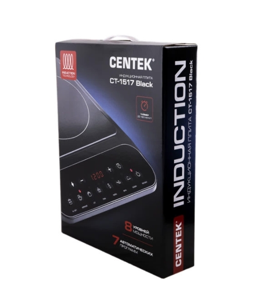 Плита настольная электрическая Centek CT-1517 черный, 2 кВт, индукция, конфорки - 1, стеклокерамика, сенсор