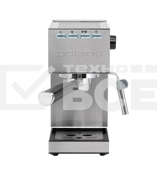 Кофеварка рожковая Polaris PCM 1542E Adore Crema нержавеющая сталь, исп. кофе - молотый, 1.2 л, 1350 Вт, 15 Бар.