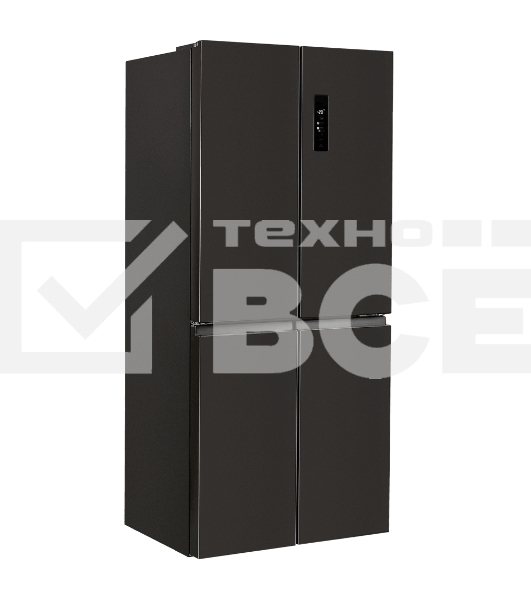 Холодильник Maunfeld MFF183NFSBE черная нержавеющая сталь трехкамерный инвертор 405л морозилка снизу