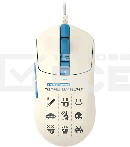 Мышь проводная A4Tech Bloody W72 Ultra Pixels Blue рисунок/бежевый/голубой, 20000 dpi, USB, кнопки - 7