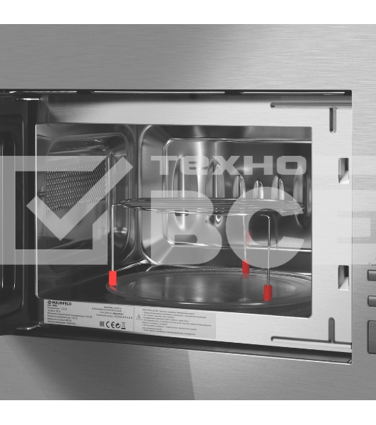 Микроволновая печь встраиваемая Maunfeld JBMO820GS01 нержавеющая сталь, 20 л, 1080 Вт, переключатели - поворотный механизм/кнопки