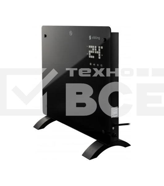 Обогреватель конвекционный Sibling Powerspace-GHB10, черный, 1000 Вт, 15 м2, электронный термостат, Wi-Fi