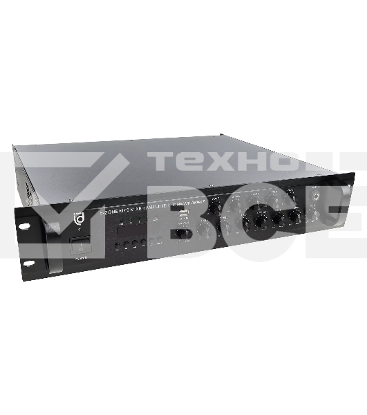 Микшер-усилитель Intrend ITMXAMP-350MTZ зональный, 5 зон. MP3, FM-тюнер, USB, Bluetooth, 3хMic/2хLine входы, 1хLine выход, 350 Вт, 4-16 Ом/100V, IR-пульт в комплекте