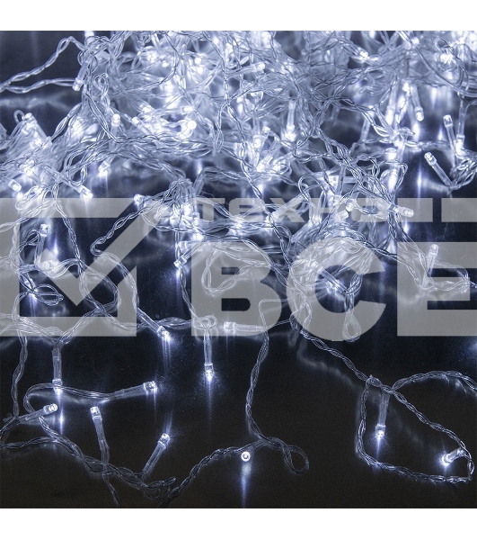 Гирлянда светод. Funray Занавес CL-320W, 3x2,5м,320LED,хол.белый,прозрачный шн. 2,5м,220в,IP20,контр