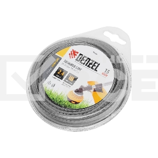 Леска для триммера Denzel двухкомпонентная зубчатый квадрат, 2,4мм х 15м, блистер EXTRA CORD