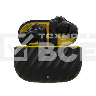 Наушники TWS More choice БВ37 черный/желтый, внутриканальные, Bluetooth, сенсорное управление, до 4 ч