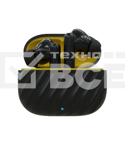 Наушники TWS More choice БВ37 черный/желтый, внутриканальные, Bluetooth, сенсорное управление, до 4 ч