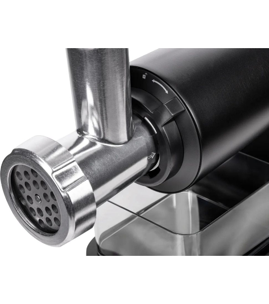 Мясорубка электрическая Hiberg MG 990 B черный, 2000 Вт, 2.0 кг/мин, реверс, защита от перегрузки, насадки - 6