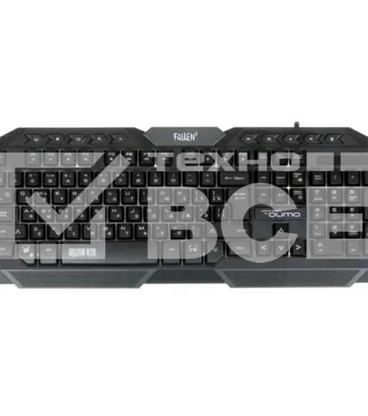 Клавиатура проводная игровая Qumo Fallen 2 K56, проводная, 104 + 10 клавиш мультимедиа, встроенные подсветки общая + кнопок 3 цвета