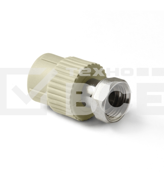 Муфта комбинированная 25 х 3/4' с накидной гайкой полипропиленовая PPR белый PRO AQUA