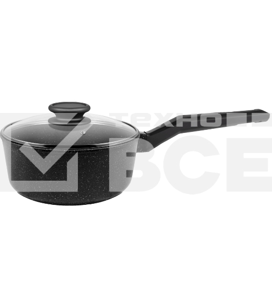Ковш Maunfeld Galaxite MF18GLX01SP из литого алюминия со стеклянной крышкой, 18 см, 1,6 л