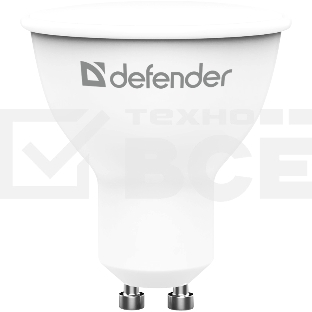 Лампочка светодиодная Defender MR16-8W-830-GU10 софит, 3000 К, теплый белый, 1 шт.