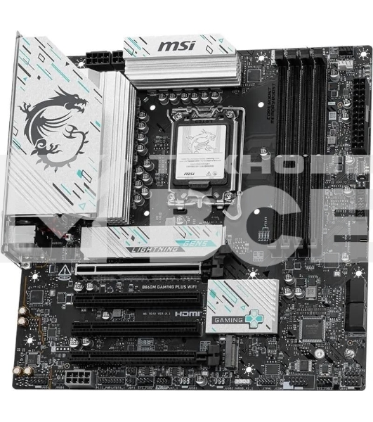 Материнская плата MSI B860M GAMING PLUS WIFI, LGA 1851, Intel B860, 4xDDR5, 4xSATA, 3xM.2, 1xPCIe 4.0 x4, 1xPCIe 5.0 x16, 1xDP, 1xHDMI, 1xUSB-C, 1x 5Gb LAN, 3xUSB-A 2.0, 2xUSB-A 3.2 Gen 1, 1xUSB 3.2 Gen 2, 7.1, 3x3.5 мм, mATX