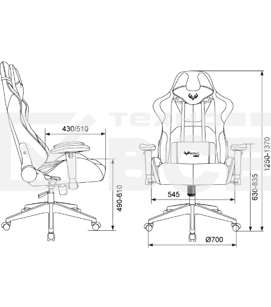 Кресло игровое Бюрократ VIKING 5 AERO RED черный/красный искусственная кожа