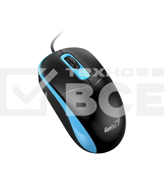 Мышь проводная Genius DX-111 черно-синий, 1200 dpi, USB, кнопки - 3