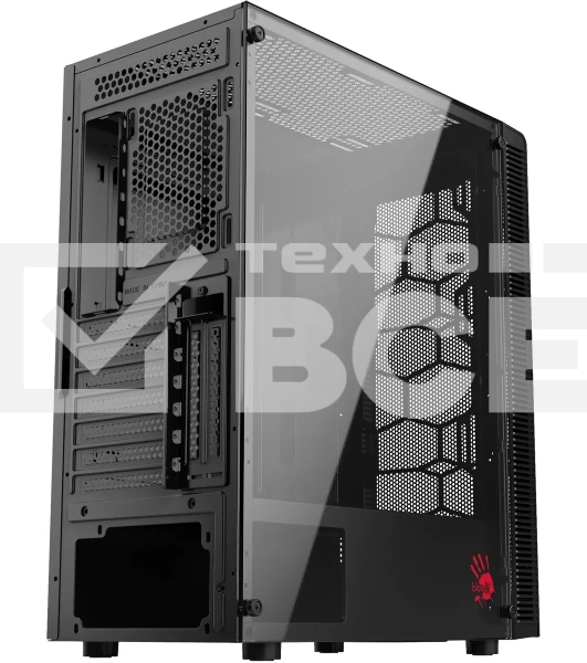 Компьютерный корпус Bloody BD-CC115 черный без БП ATX 8x120мм 1xUSB 2.0 1xUSB 3.0 audio bott PSU