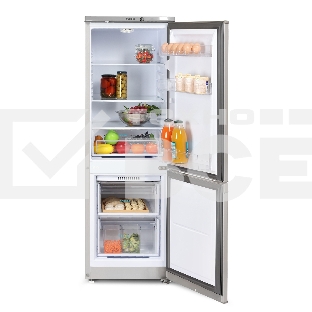 Холодильник Бирюса M418 металлик двухкамерный 125/55л морозилка снизу