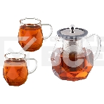 Чайник заварочный LEONORD AROMA, 820 мл из боросиликатного стекла, корпус с гранями (106791), фото 1