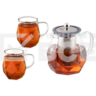 Чайник заварочный LEONORD AROMA, 820 мл из боросиликатного стекла, корпус с гранями (106791)