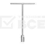 Торцевой ключ с Т-образной ручкой Deli DL19 19мм (размер 285х183 мм), фото 1