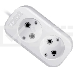 Удлинитель бытовой Defender B220 - 2 роз х 5 м, белый, фото 1