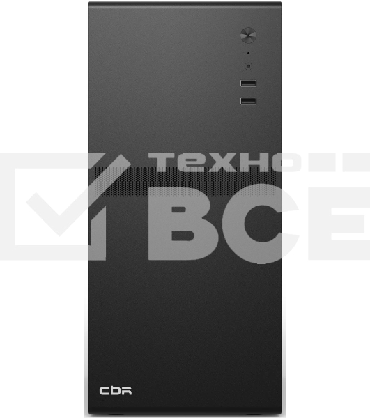 Компьютчерный корпус CBR mATX Minitower V201, без БП, 2хUSB 2.0, HD Audio+Mic, черный PCC-MATX-V201-WPSU