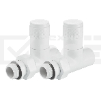 Набор дизайн-вентилей Royal Thermo PIANO, прямой (белый) 1/2