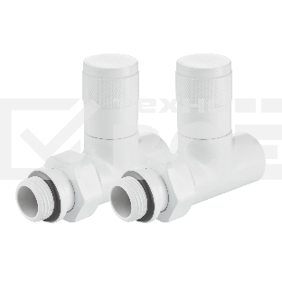 Набор дизайн-вентилей Royal Thermo PIANO, прямой (белый) 1/2