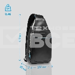 Рюкзак слинг Piquadro Blue Square CA4827B2/N черный натур.кожа, фото7