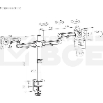 Кронштейн для мониторов Ultramounts UM737 черный 17'-32' макс.8кг крепление к столешнице поворот и наклон, фото5